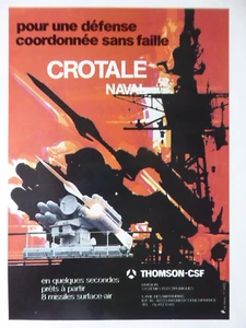 2/1982 PUB THOMSON CSF CROTALE NAVAL ANTI AIRCRAFT MISSILE ORIGINAL FRENCH AD - Picture 1 of 2
