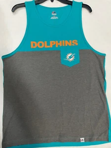 NEW Men's NFL Miami Dolphins Tank Top Shirt Majestic Large - Picture 1 of 1