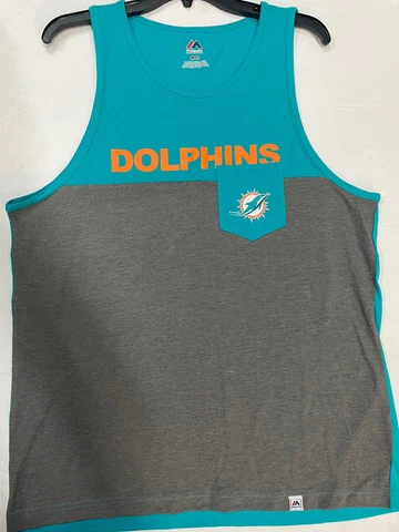 NEW Men's NFL Miami Dolphins Tank Top Shirt Majestic Large Cover