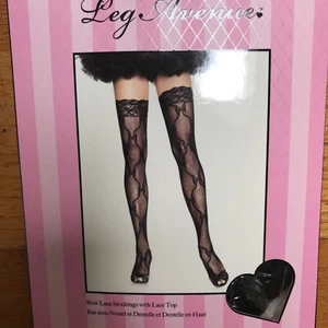 Leg Avenue Gothic Lolita Victorian Steampunk Vampire Cabaret Lace Stocking - Picture 1 of 2