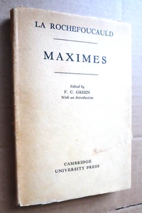 MAXIMES by La Rochefoucauld (ed. by F.C.Green). Hard cover. Cambridge U.P. 1945 - Picture 1 of 10