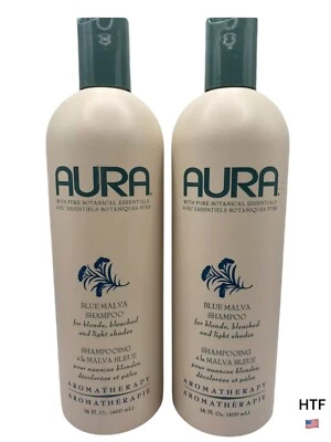 (2) Champú Aura Blue Malva para tonos rubios blanqueados y claros - 16 oz Foto 1 de 3