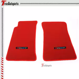 For 90-97 Mazda Miata MX-5 Red Nylon Floor Mat Front Carpet w/ Multicolor Sport - Picture 1 of 7