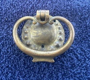 SPEKTAKULÄR & SELTEN antike Beschläge Tropfen Ring Schublade Zug Kunsthandwerk Messing - Bild 1 von 5