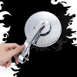 VAWiK Bar End Chrome Mirrors BOB E-Mark Round fits Triumph Thruxton Bonneville - Bild 1 von 9
