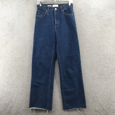 Pantalones de mezclilla Mango Nora de pierna ancha para mujer 5 (real 29x31,5) azul con botones informales Foto 1 de 4