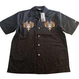 Camisa Iron Horse Original Bordada Metal Negro Botón a Presión SS, Talla L Nueva con Etiquetas - Imagen 1 de 6