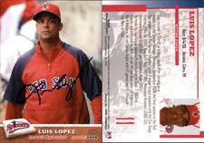 Luis Lopez Signed 2009 Grandstand Lowell Spinners #NNO Card Auto AU
