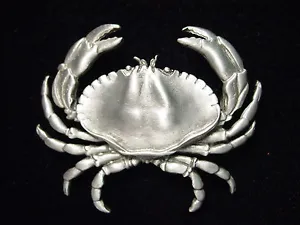 "JJ" Jonette Jewelry Silver Pewter 'LARGE Life-Like Crab' Pin - Picture 1 of 3