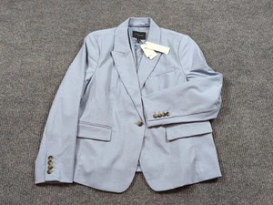Banana Republic Blazer Womens 16 Blue Stretch Twill Classic Single Button - Picture 1 of 10