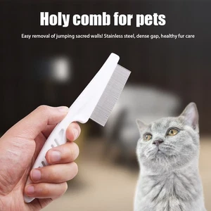 2Pcs Pet Grooming Flea Comb Stainless Steel Care Comb Pets Portable Accessori GA - Picture 1 of 11