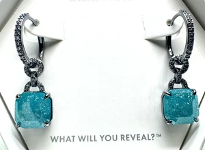 Bomb Party Earrings - ER16413 The Listen - Blue Topaz Ice Crystal - Picture 1 of 2