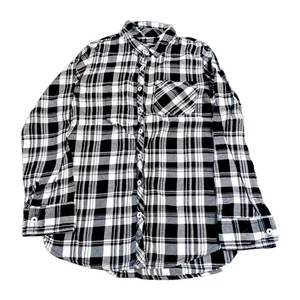 justice girls size 10 black plaid shirt - Picture 1 of 2