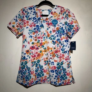 Cherokee Scrub Top Women’s Size S - Floral Pattern - NWT - Picture 1 of 2