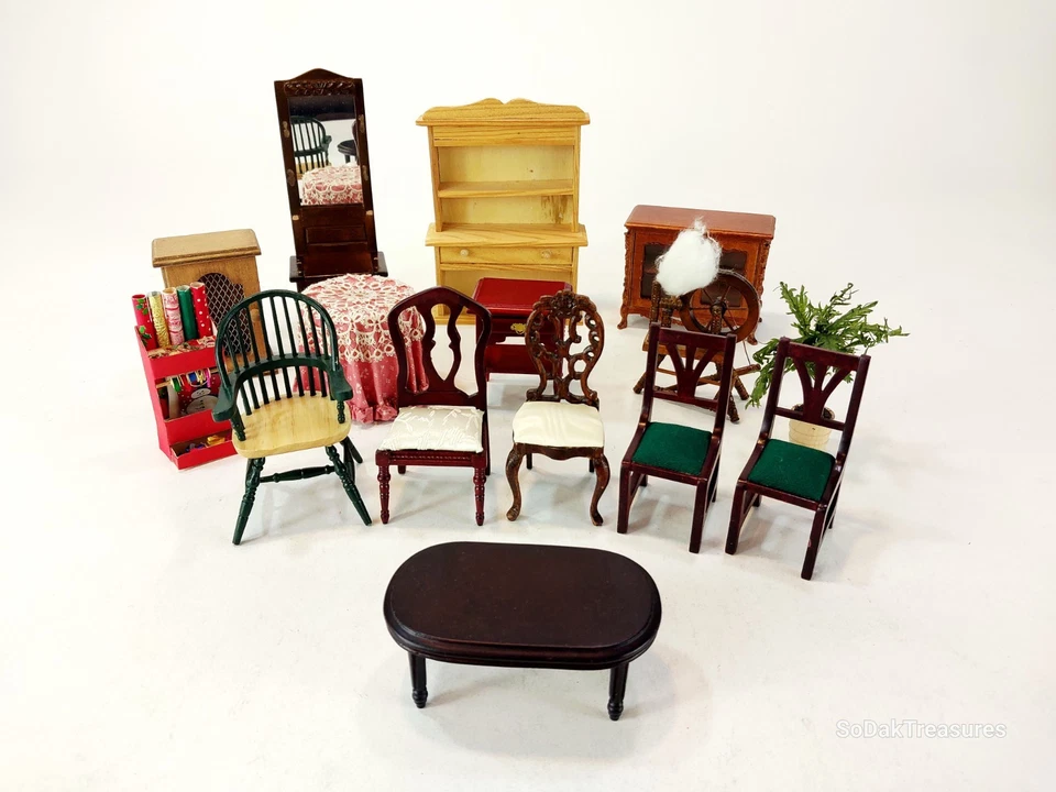 Pequeño Lote Mixto de Muebles y Accesorios para Casa de Muñecas Miniaturas Escala 1:12 Foto 1 de 4