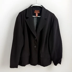 Bandolino Woman 20W Black Stretch Blazer Jacket Y2K Business Casual Workwear - Picture 1 of 10