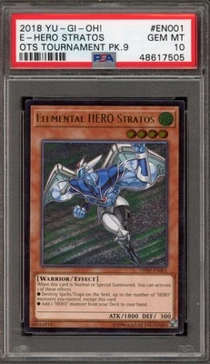Yu-Gi-Oh! Elemental Hero Stratos OTS Tournament Pk. 9 Ultimate OP09-EN001 PSA 10 - Image 1 of 2