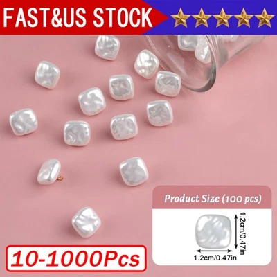 10-100Pcs Pearl Buttons with Shank for Sewing Gold Button Crafts for Clothes Lot - Image 1 of 4