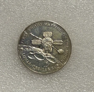 27 Gram Sterling Round ~  ~ First Photo-Mapping of the Moon ~~ .8 Troy oz ASW - Picture 1 of 2