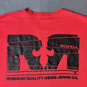 Rock Revival Shirt Men’s Large Red w/Black Puff Print Banez Classic Logo Design - Picture 1 of 12