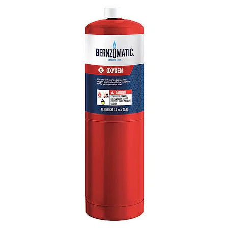 Bernzomatic 333666 Fuel Cylinder, Oxygen, 1.4 Oz, Cga 601 Lh, 10.64 In H - Image 1 of 1