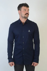 Love Moschino Men's Navy Blue Cotton Long Sleeve Shirt Size L - Picture 1 of 11