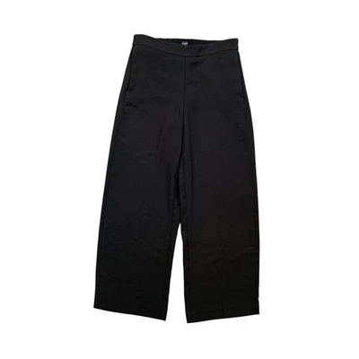 Pantalones J Crew para mujer 8 negros anchos Jamie cintura elástica tirar en ribete bolsillos tobillo Foto 1 de 4
