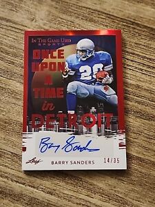 BARRY SANDERS 2022 Leaf In The Game Once Upon a Time AUTO Autograph /35