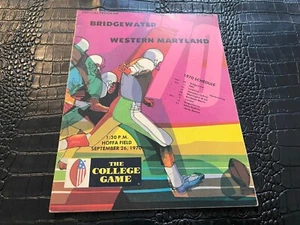 26 de septiembre de 1970 programa de fútbol universitario - BRIDGEWATER vs WESTERN MARYLAND - Imagen 1 de 1
