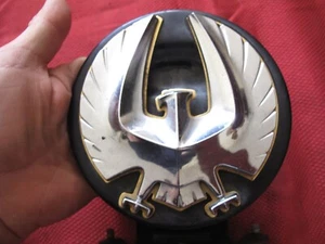 GOLD TRIM Chrysler Imperial CROWN Gas Tank Door Ornament Badge Eagle Emblem - Picture 1 of 12