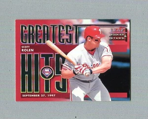 Leaf Rookies & Stars Greatest Hits Insert Scott Rolen 1078/2500 1998 - Imagen 1 de 3