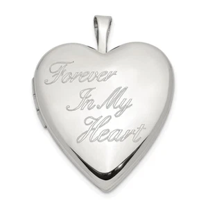 Sterling Silver 20mm Forever In My Heart Heart Locket Pendant - Picture 1 of 6