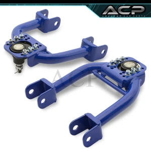 For 1992-1995 Honda Civic DX LX EX SI 2PC Front Upper Adjustable Camber Arm Blue - Picture 1 of 3