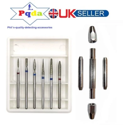 Roman Coin Cleaning Tool Set Includes Pin Vice+6 x Various Pattern Diamond Bits.