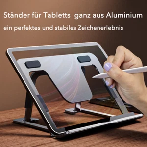 Aluminium iPad Tablette Ständer Halter Halterung klappbar iPad Pro Stabil Winkel - Bild 1 von 2