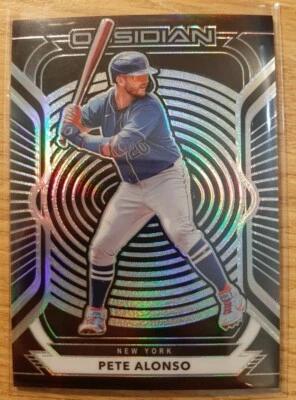 2021 PANINI CHRONICLES OBSIDIAN PETE ALONSO #12 NEW YORK METS - Image 1 of 2