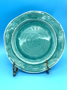 2 (TWO) PIER 1 Midori Crackle Turquoise Salad Plates @ : No Damage - Picture 1 of 5