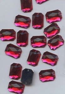 PC49 *** 30 facettierte Nähsteine Acryl rechteckig 18x13mm PINK - Bild 1 von 1