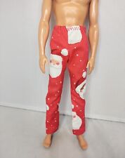Holiday Christmas Red Santa pants PJs pajama bottoms Ken Barbie Doll Clothes
