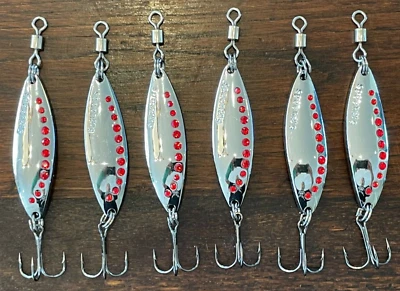 Six (6) Silver Fishing Casting Pike Walleye Spoons .7 Ounces 2.5 Inches - Image 1 of 4
