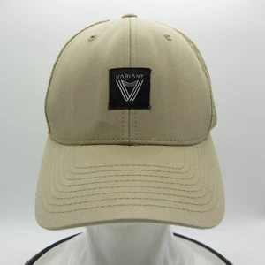 Variant Patch Adult Trucker Hat Baseball Cap Beige Mesh Snap Back - Picture 1 of 14