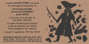 SFAR BLAIN et GUIBERT carte invitation serigraphiée vernissage expo 1997 - Picture 1 of 1