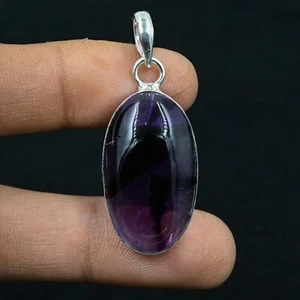 Amethyst Edelstein 925 Sterling Silber Handarbeit Schmuck Anhänger bestes Geschenk für sie - Bild 1 von 2