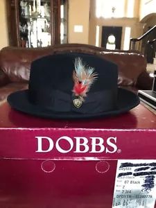 Dobbs Dayton Black (Flaws) 7 3/4 Classic Fedora! - Picture 1 of 10
