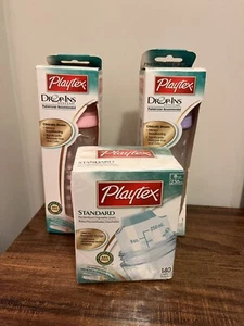 2 Playtex Baby Nurser BottlesDrop Ins Liners 8-10 Oz 0-3 Months New / 140 Liners - Picture 1 of 9