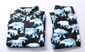 Deux Par Deux Boy's L/S Polar Bear Thermal Underwear Set MH7 Black Size 6 NWT - Picture 1 of 8
