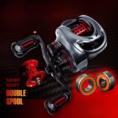 Carretel de pesca lançador de iscas 146g carbono ultraleve proporção 11+1 7.3:1 rolamento híbrido - Imagem 1 de 4