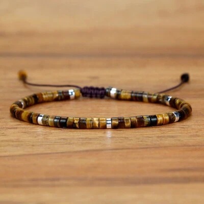 Pulseira simples minimalista proteção cura olho de tigre para mulheres homens - Imagem 1 de 3