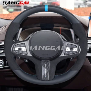 Full Leather Steering Wheel for BMW G30 G38 G01 G02 X3M X5M M5 M8 F90 F92 F93 - Picture 1 of 14