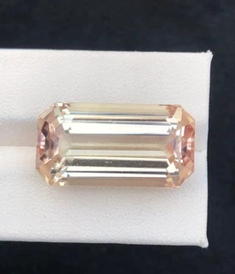35.00 CT Cut Kunzite Pinkish Peach Emerald Shape loos gemstone From Afghanistan. - Picture 1 of 11
